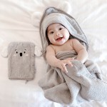 Grey Koala Hooded Towel & Bath Mitt (Out of Stock)